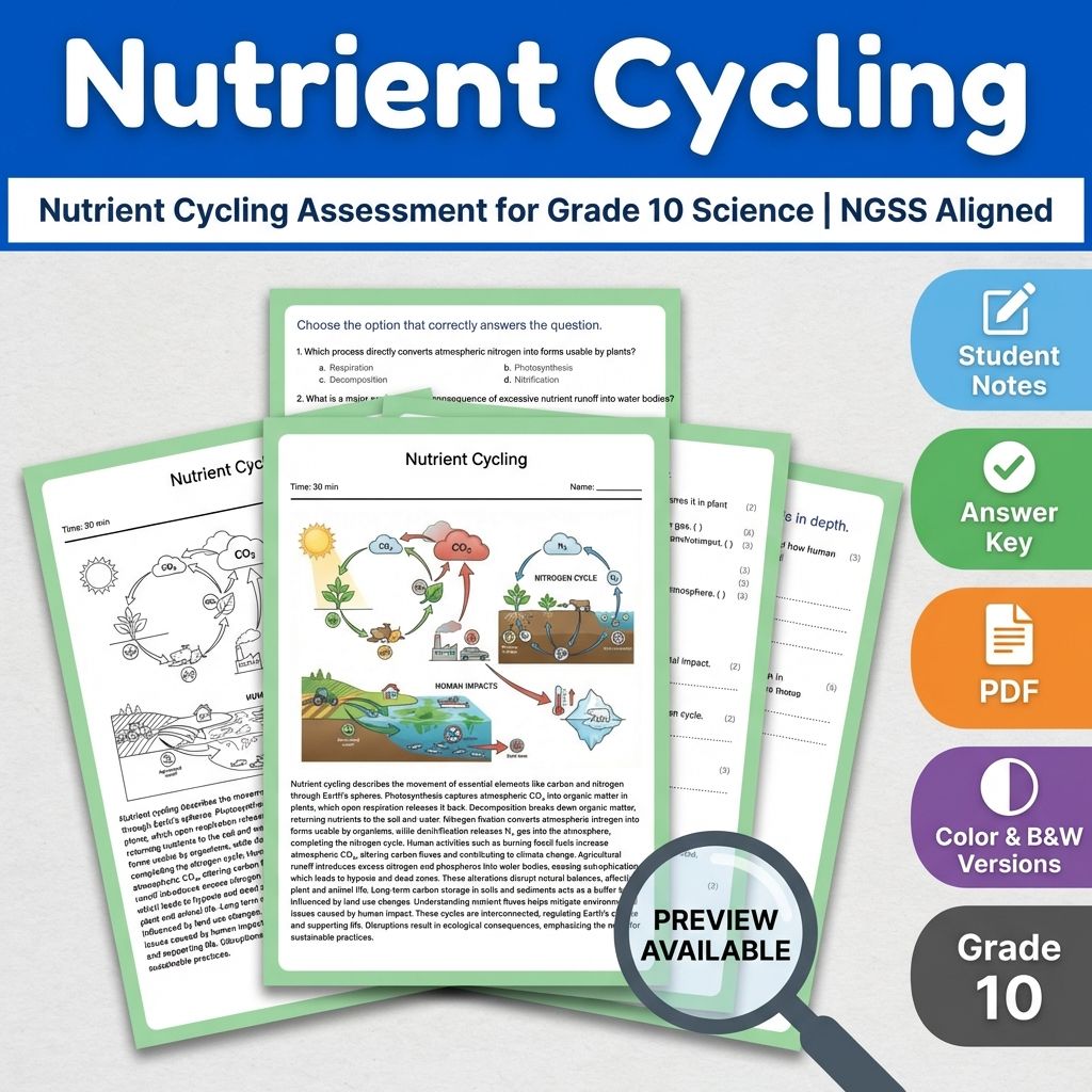 Grade 10 Science Ecosystems Assessment – NGSS Standards-Aligned Mini Bundle — included worksheet 4