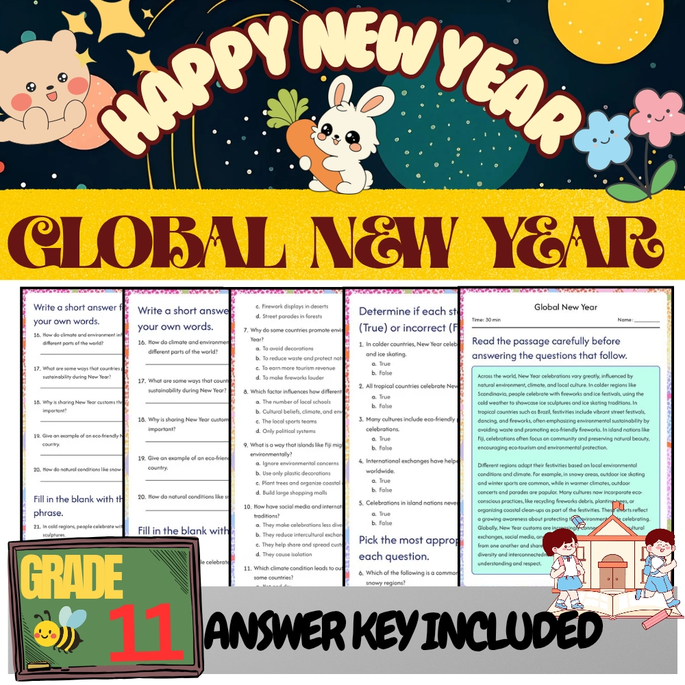 Grade 11 Seasonal Traditions & Cultures Unit Bundle (Worksheet & Answer Keys) — included worksheet 1
