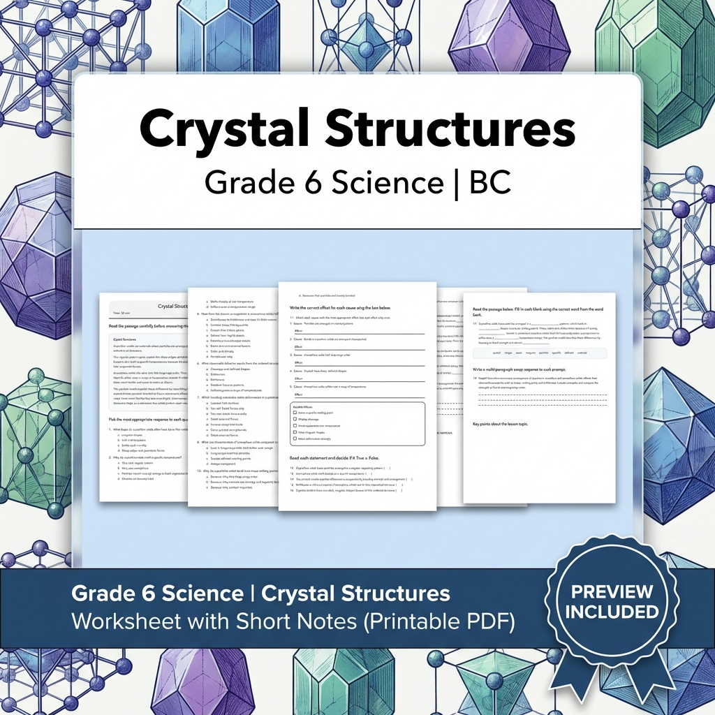 Grade 6 Science | Matter, Properties & Change UNIT Worksheet Bundle  — included worksheet 6
