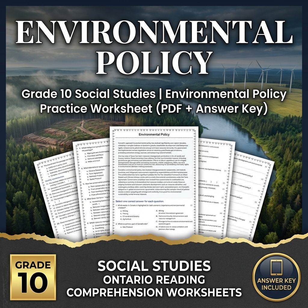 Grade 10 Social Studies | Environmental Policy Practice (PDF + Answer Key)