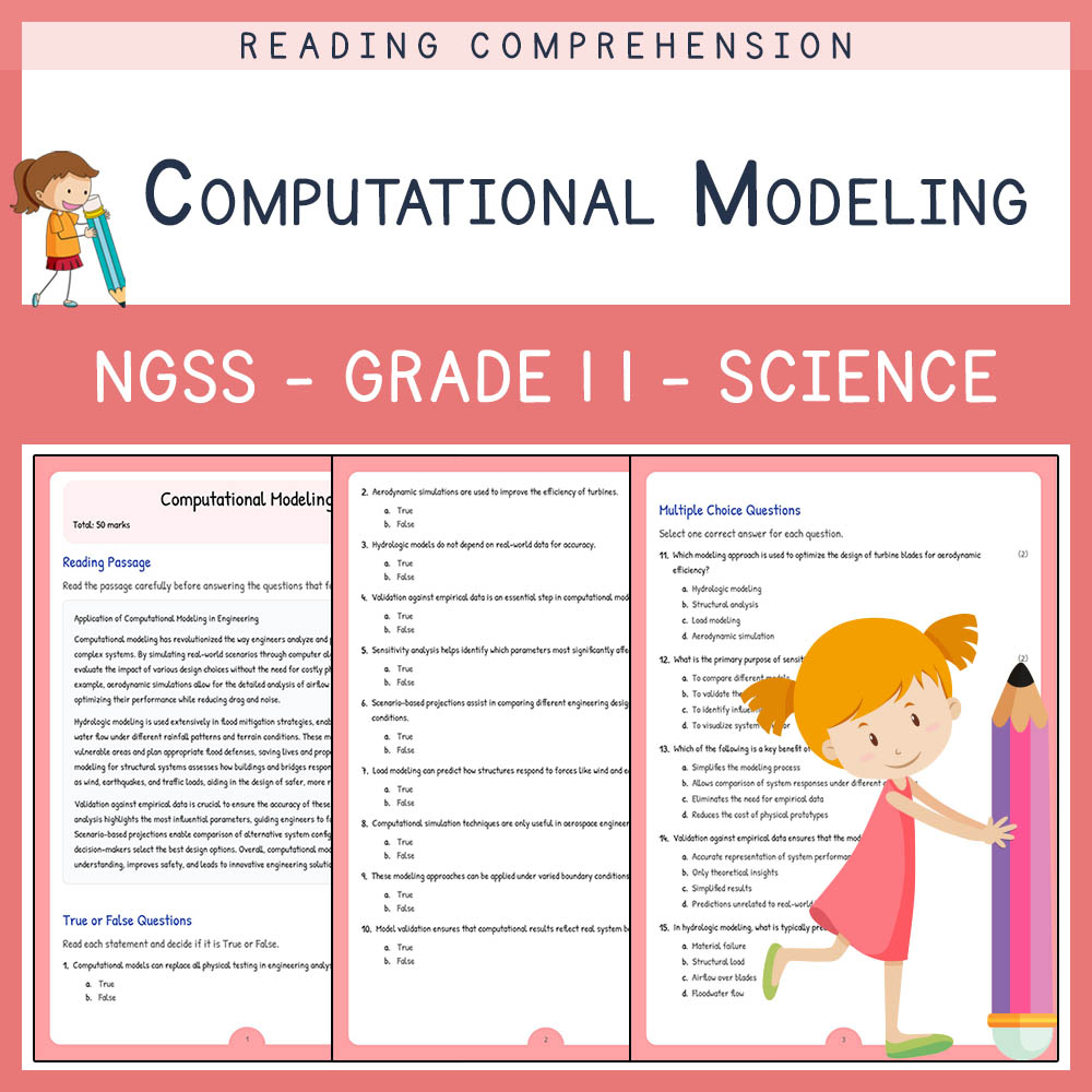 Grade 11 Science worksheet worksheet — Grade 11 Science | Computational Modeling Worksheet & Answer Key (NGSS) — page 1
