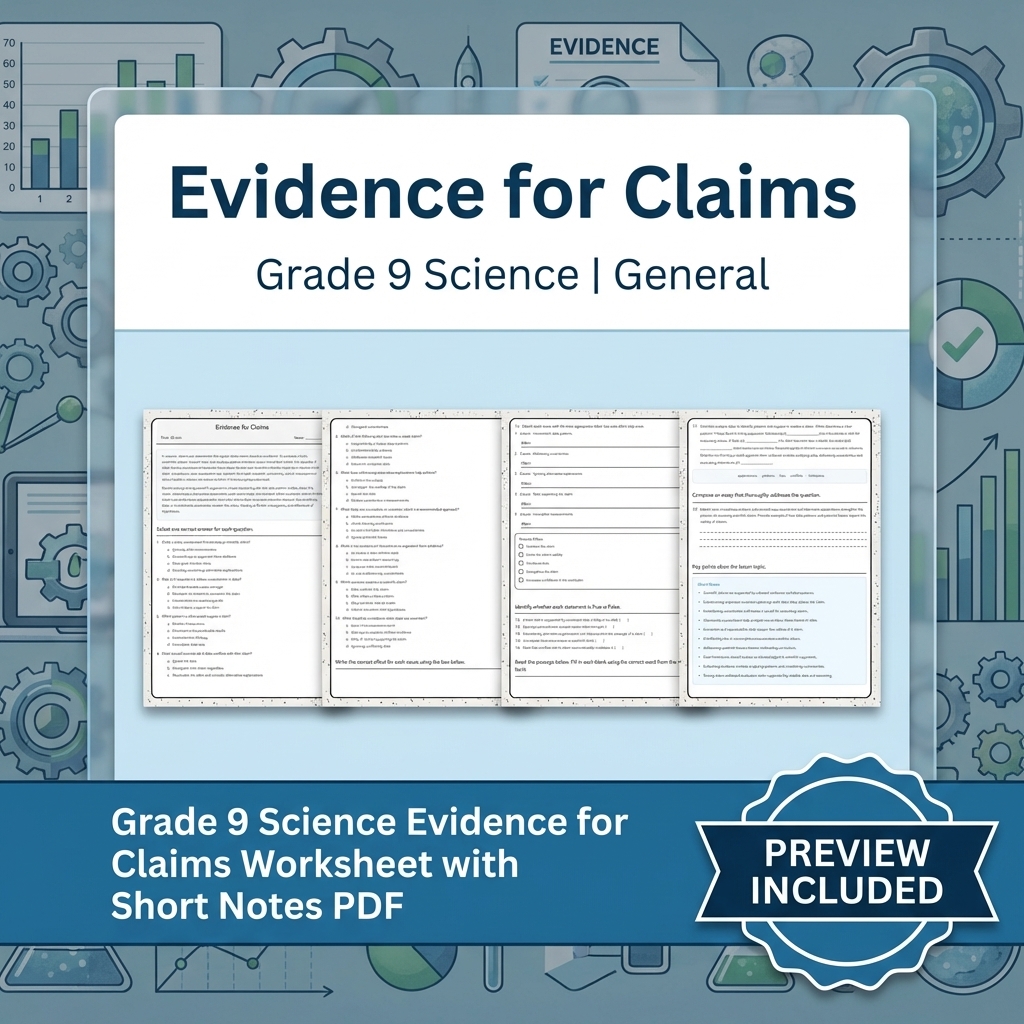 Grade 9 Science Data & Model Reasoning Full-Year Bundle: General Framework — included worksheet 11