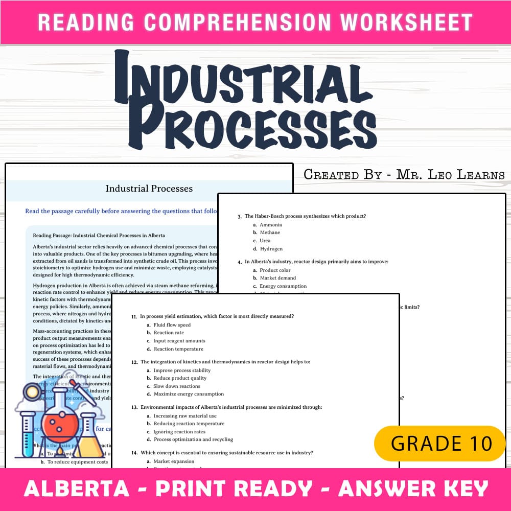 Grade 10 Science worksheet mcq paper worksheet — Grade 10 Science — Worksheet MCQ Paper for Mastering Industrial Processes…
