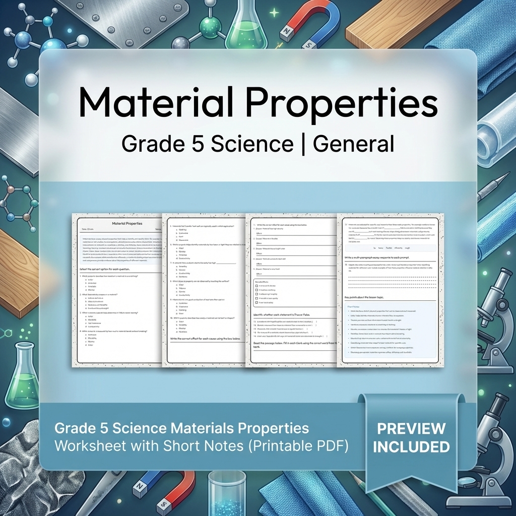 Grade 5 Science Lesson Bundle | Energy, Matter, Motion, and Electricity — included worksheet 5