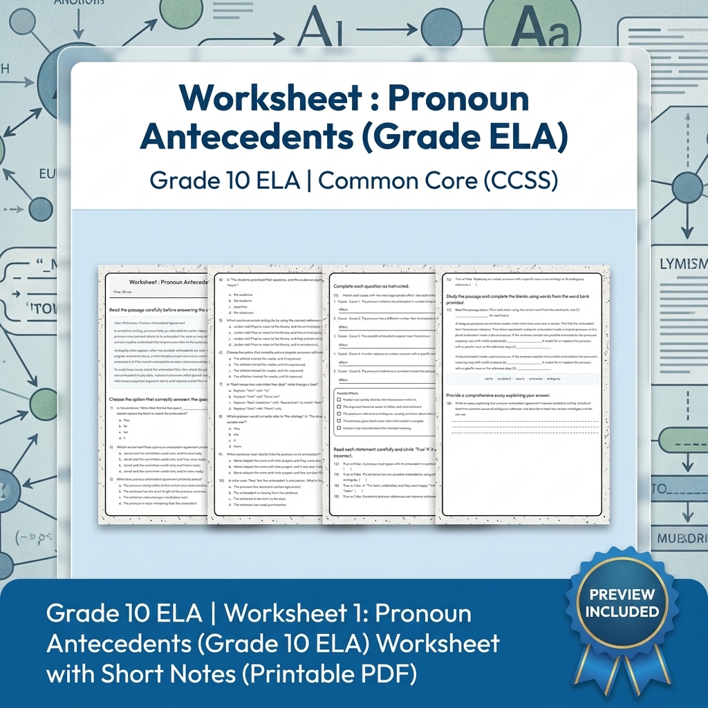 Grade 10 Source Integration & Writing Skills ELA Full-Year Bundle (CCSS) — included worksheet 15