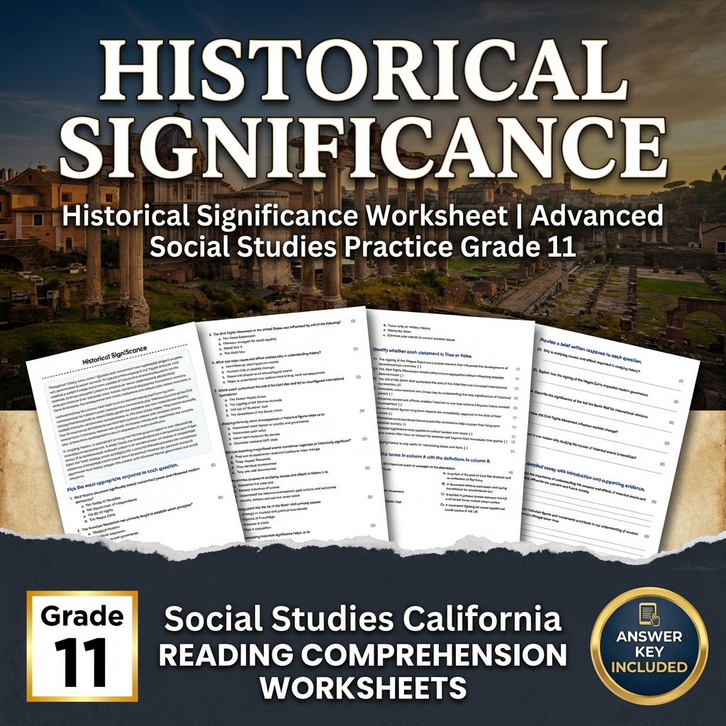 Historical Significance Worksheet | Advanced Social Studies Practice Grade 11