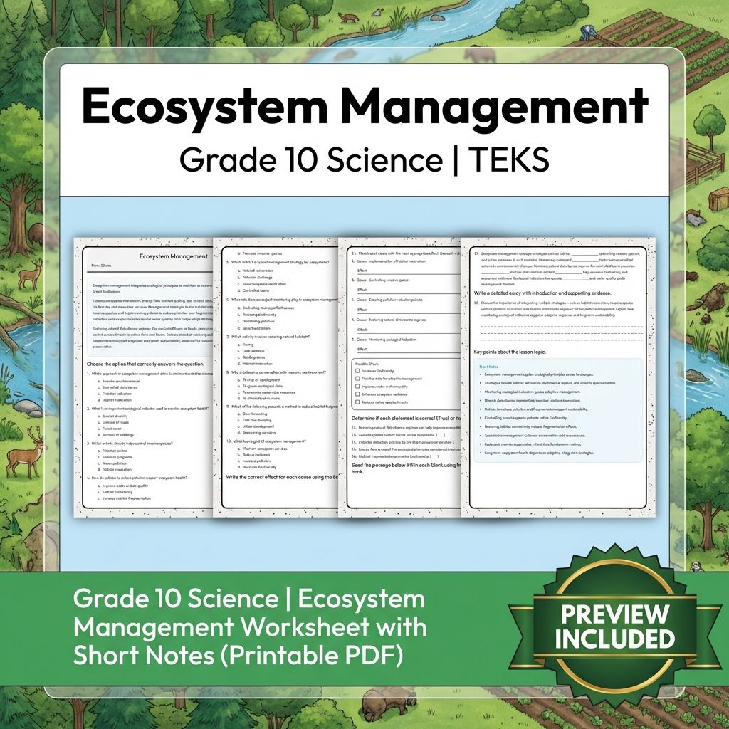 Grade 10 Science Worksheet Bundle – Genetics, Cell Biology & Ecology (PDF) — included worksheet 25