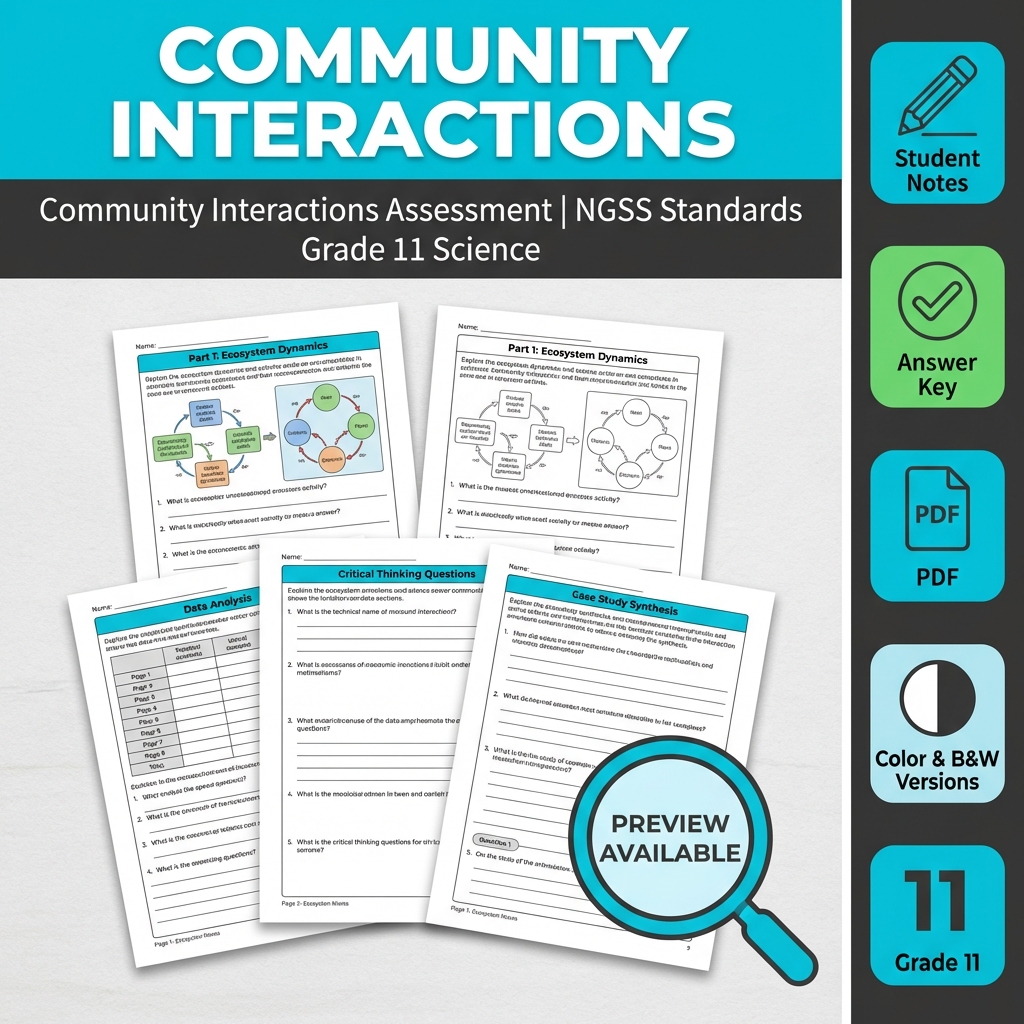 Grade 11 Science Mini Bundle | Ecosystems Interactions & Energy NGSS — included worksheet 2