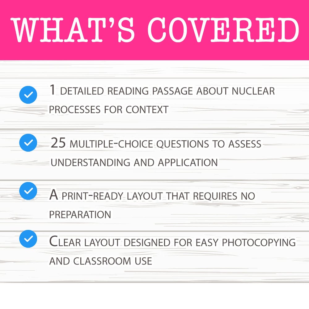 Grade 12 Science worksheet mcq paper worksheet — Grade 12 Science — Worksheet MCQ Paper for Mastering Nuclear Processes —…