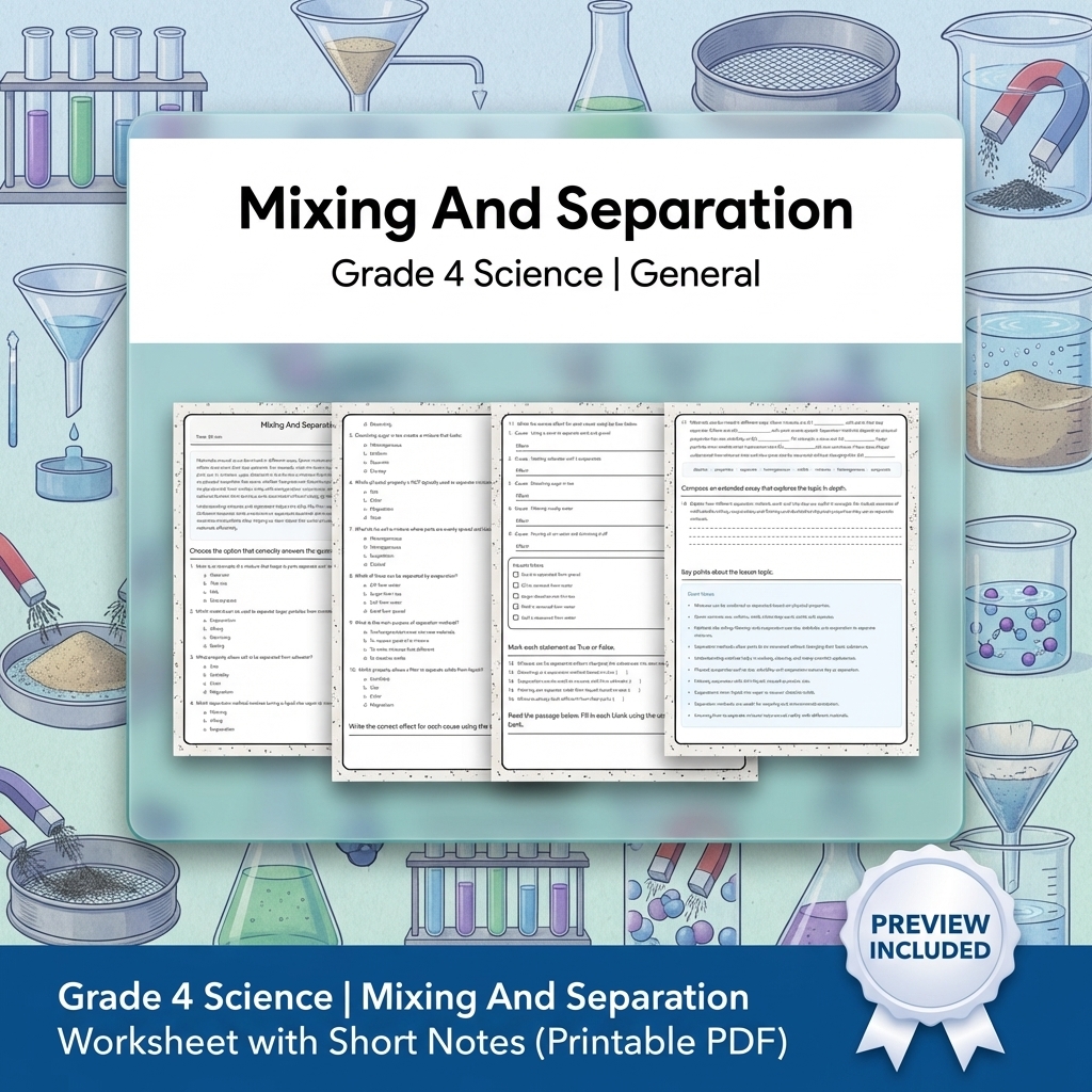 Grade 4 Science Lesson Group: Engaging Worksheets for Key Concepts — included worksheet 3