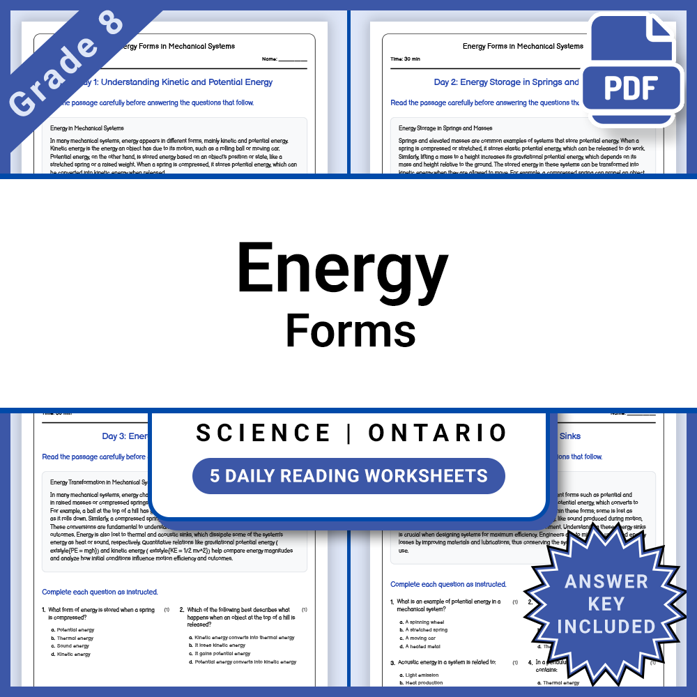 Grade 8 Science Full Year Curriculum Bundle | Water Systems & Energy — included worksheet 17