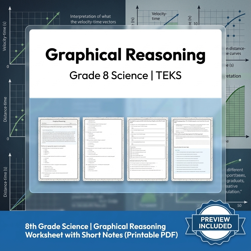 8th Grade Science Graphical Reasoning Worksheet with Short Notes (Printable PDF)