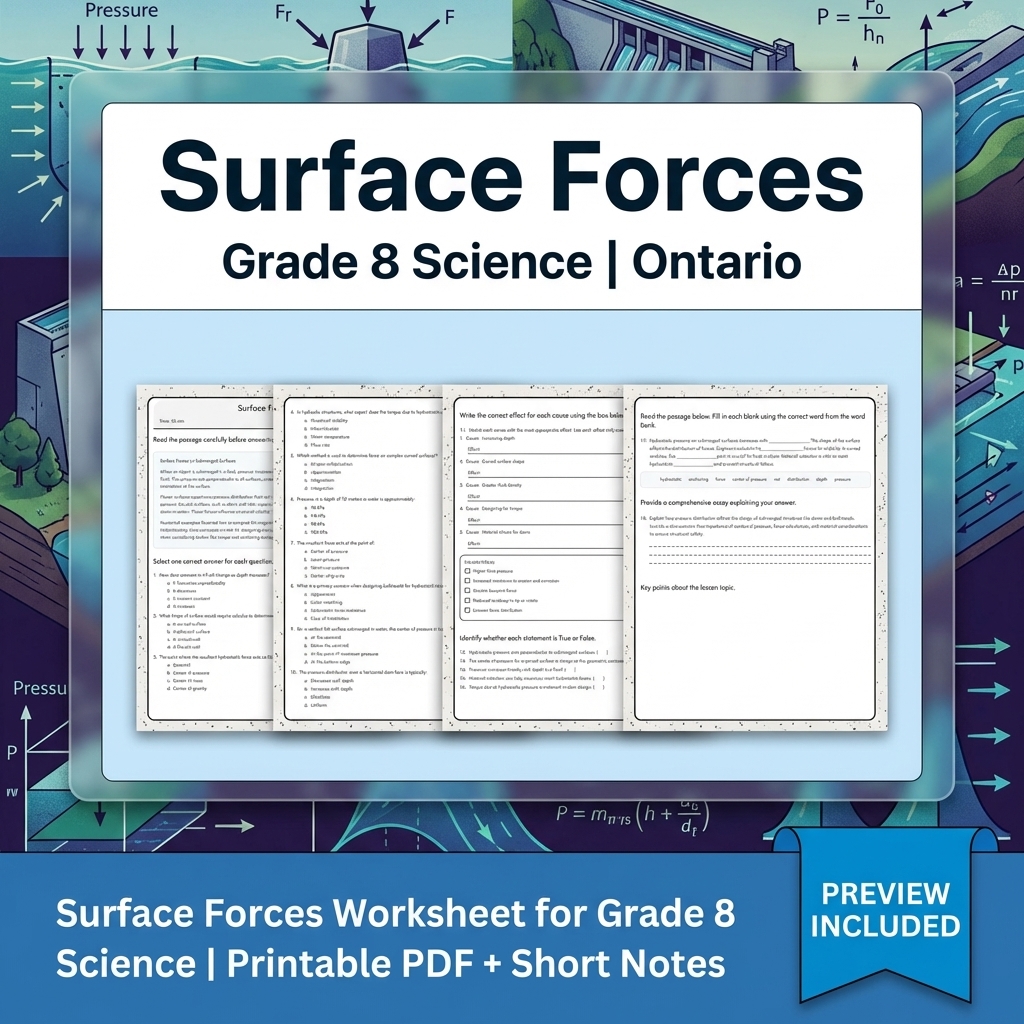 Grade 8 Science Full Year Bundle | Water Systems & Hydrostatics Curriculum — included worksheet 19