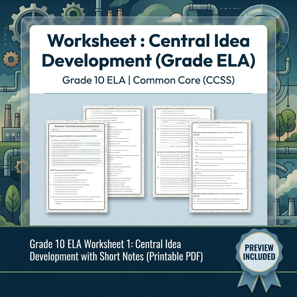 Grade 10 Source Integration & Writing Skills ELA Full-Year Bundle (CCSS) — included worksheet 16