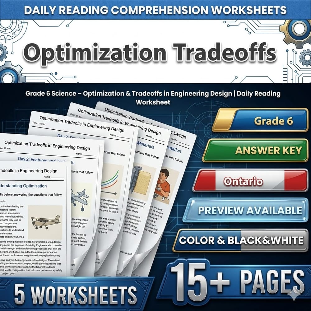 Flight Science Grade 6 Daily Reading Worksheets Bundle | Ontario — included worksheet 4