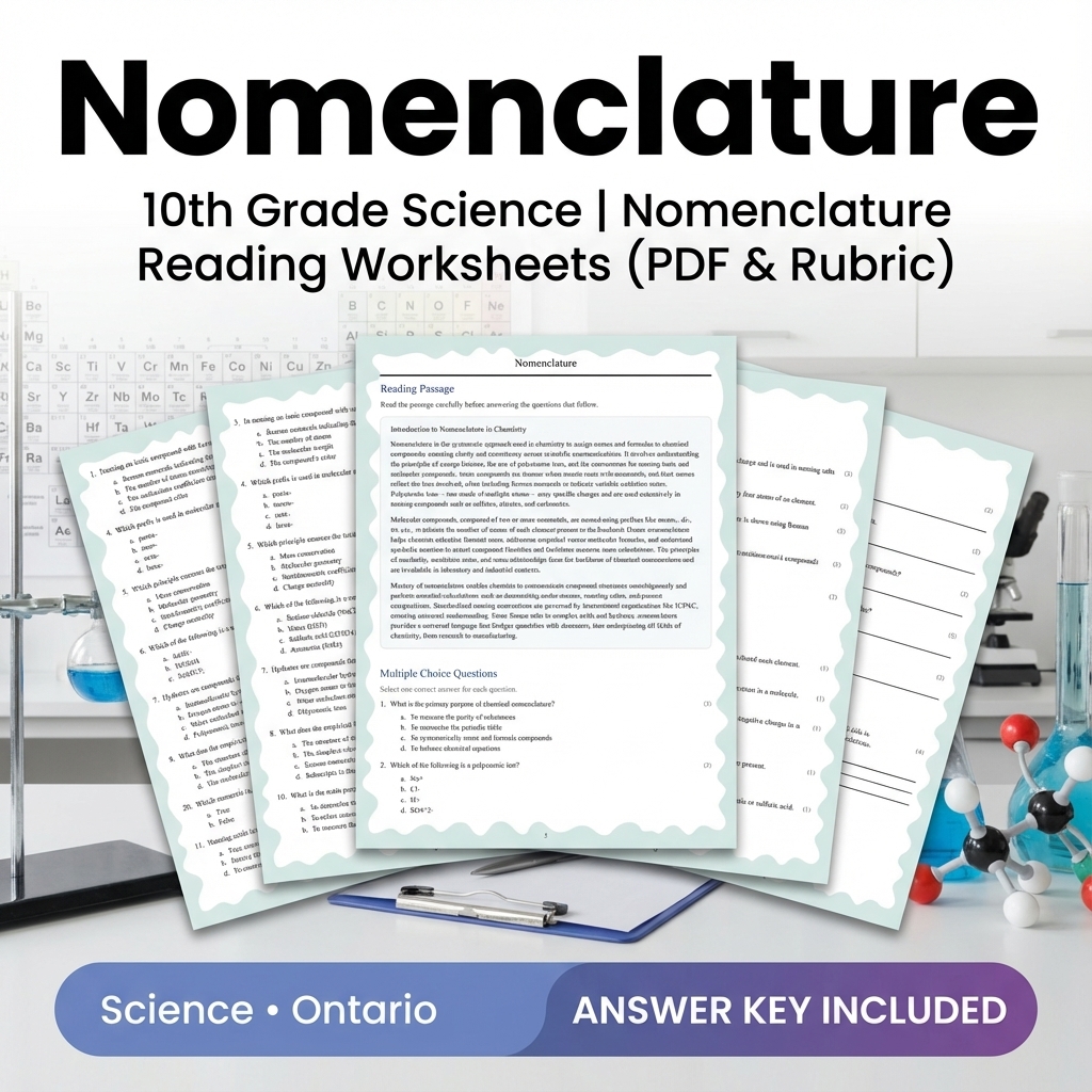 Grade 10 Science Unit Bundle | Chemistry, Atomic Structure & Reactions — included worksheet 3