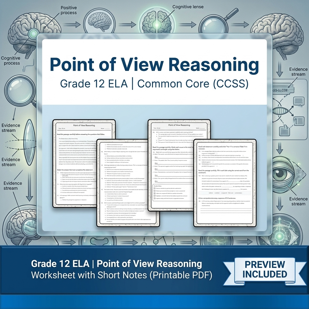 Grade 12 ELA Evidence-Based Reading & Writing Full-Year Bundle (CCSS) — included worksheet 21