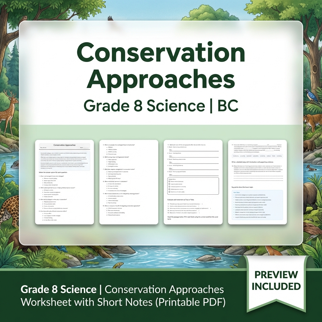 Grade 8 Science Lesson Bundle | Ecosystems, Biodiversity & Environmental Impacts — included worksheet 5