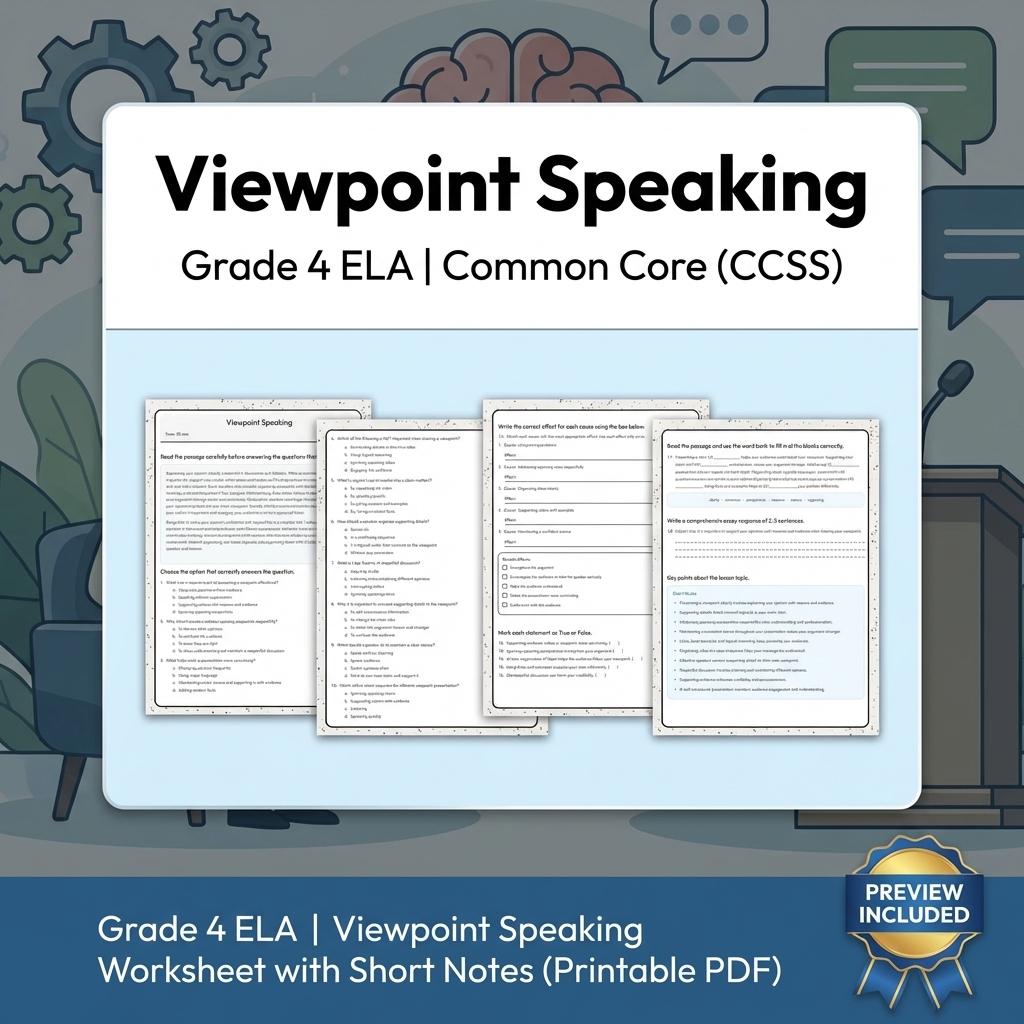 Grade 4 Multimedia Paraphrasing & Discussion ELA Lesson Bundle CCSS — included worksheet 2