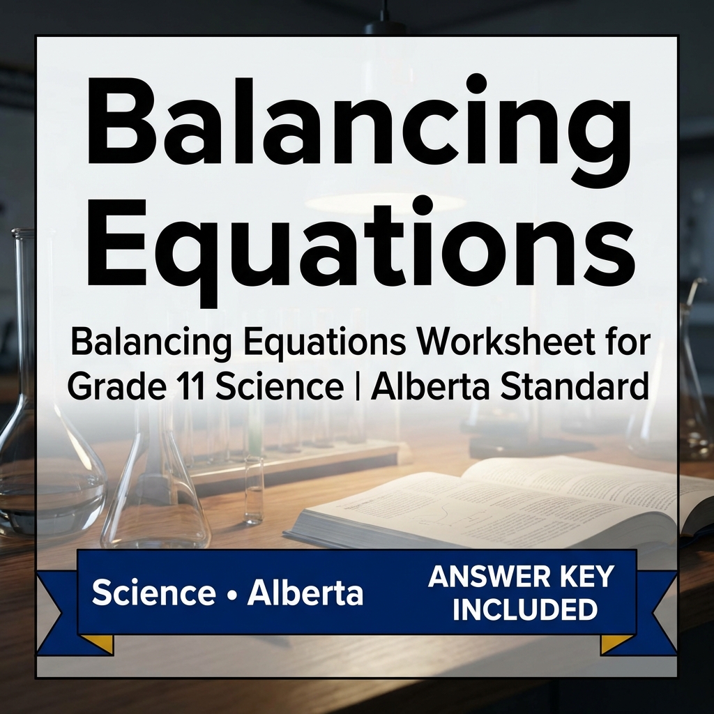 Balancing Equations Worksheet for Grade 11 Science | Alberta Standard