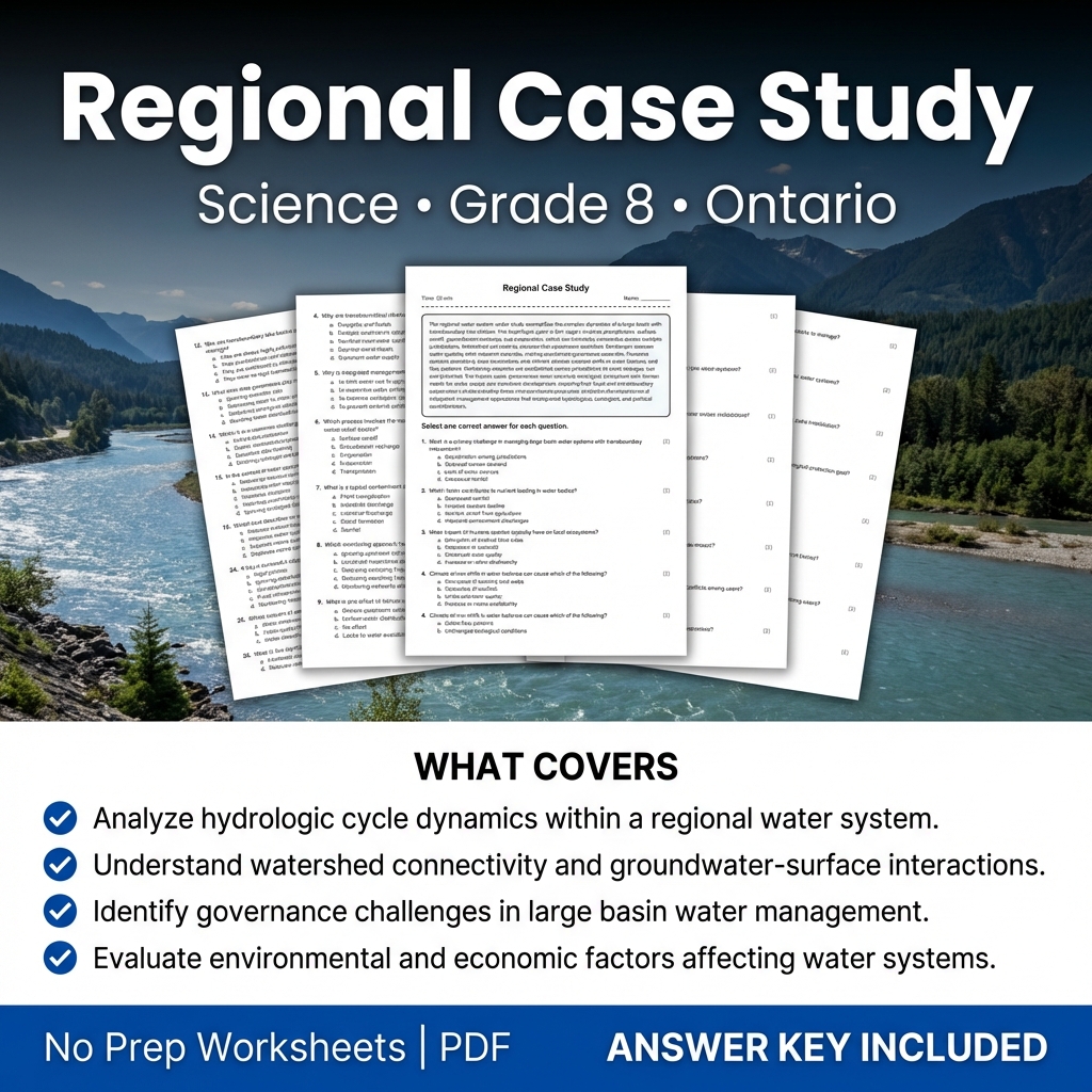 Grade 8 Science Worksheet | Regional Case Study | Ontario Standards
