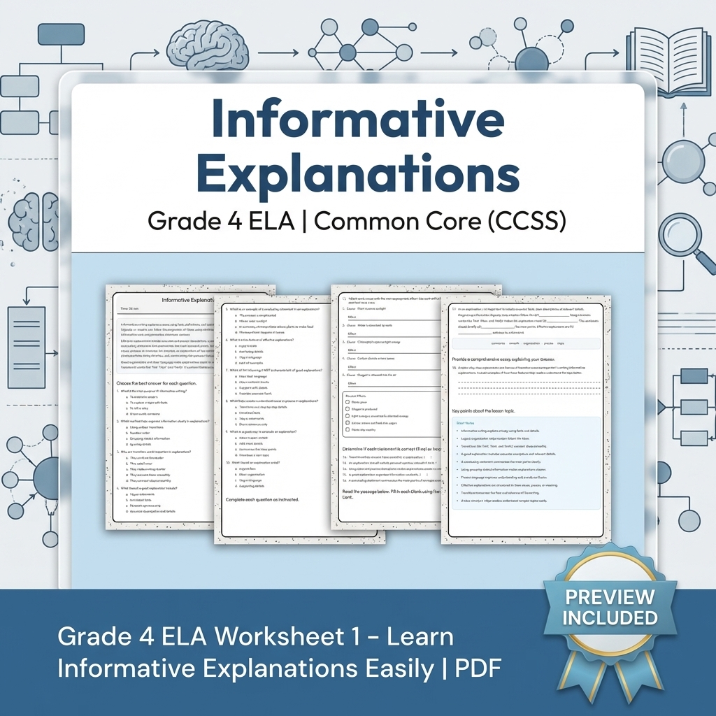 Grade 4 Text Evidence, Language & Writing ELA Full-Year Bundle: CCSS — included worksheet 13