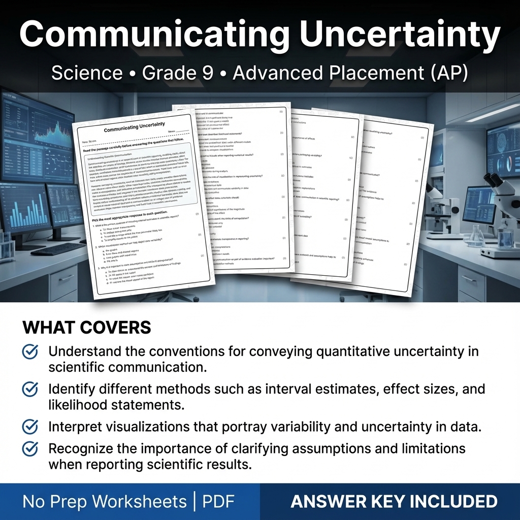 Grade 9 Science Worksheets Bundle | Physics, Earth Science & Biology  — included worksheet 13