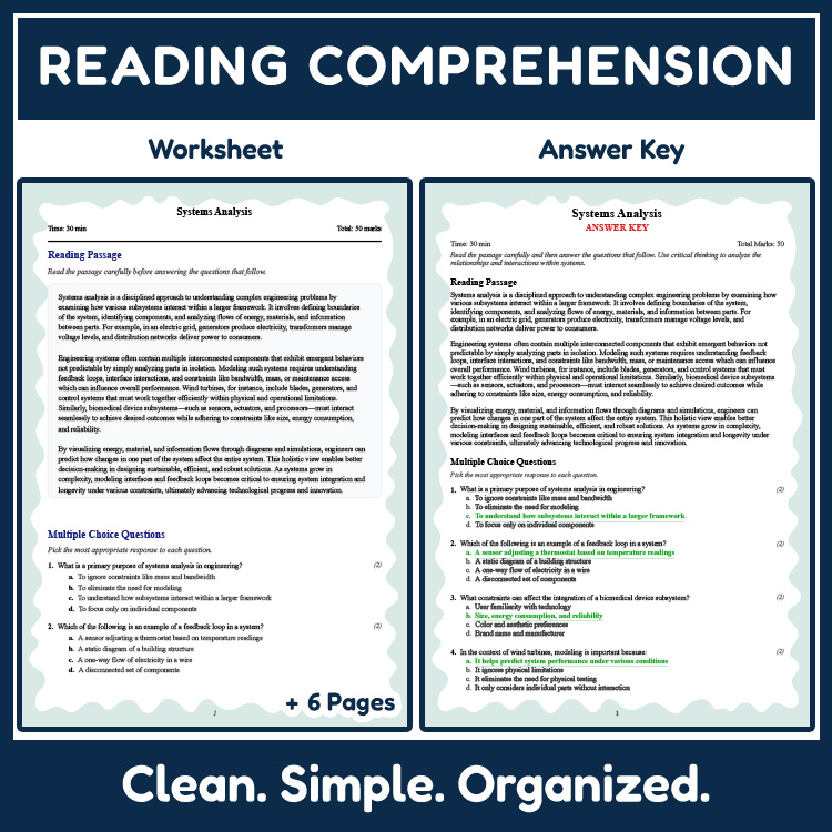 Grade 10 Science reading worksheets worksheet — 10th Grade Science | Systems Analysis Reading Worksheet with PDF Answer Ke…