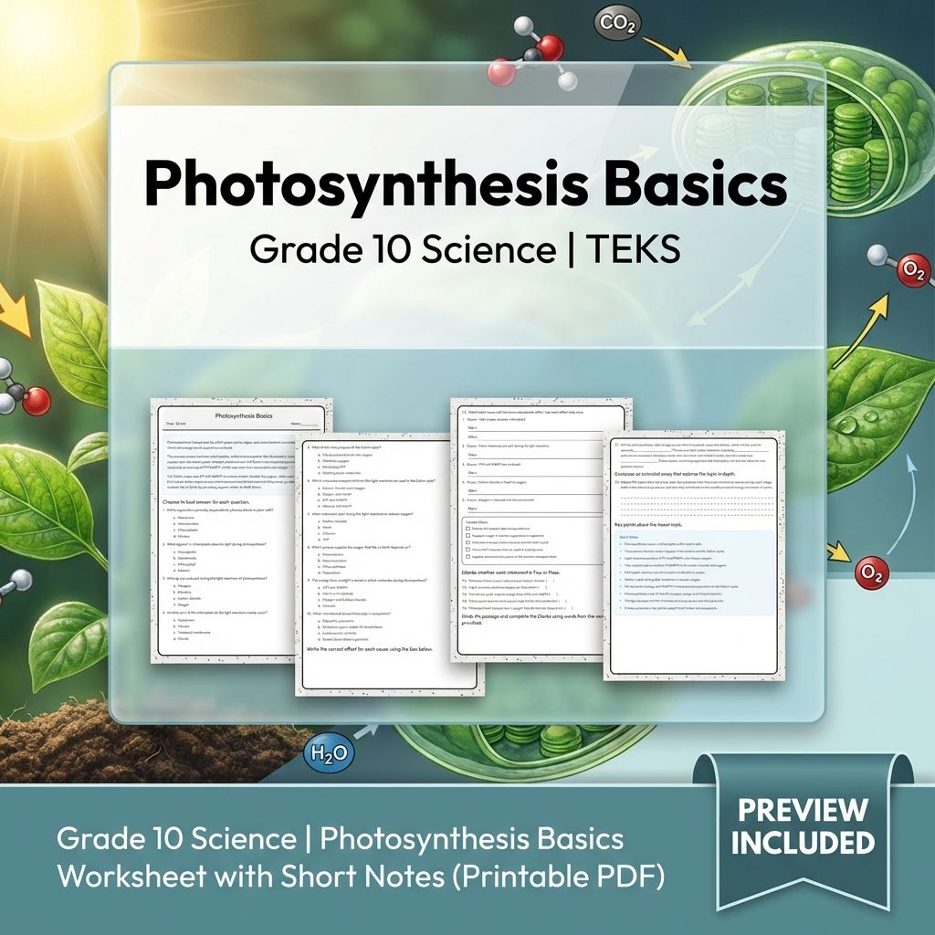 Grade 10 Science Worksheet Bundle – Genetics, Cell Biology & Ecology (PDF) — included worksheet 26
