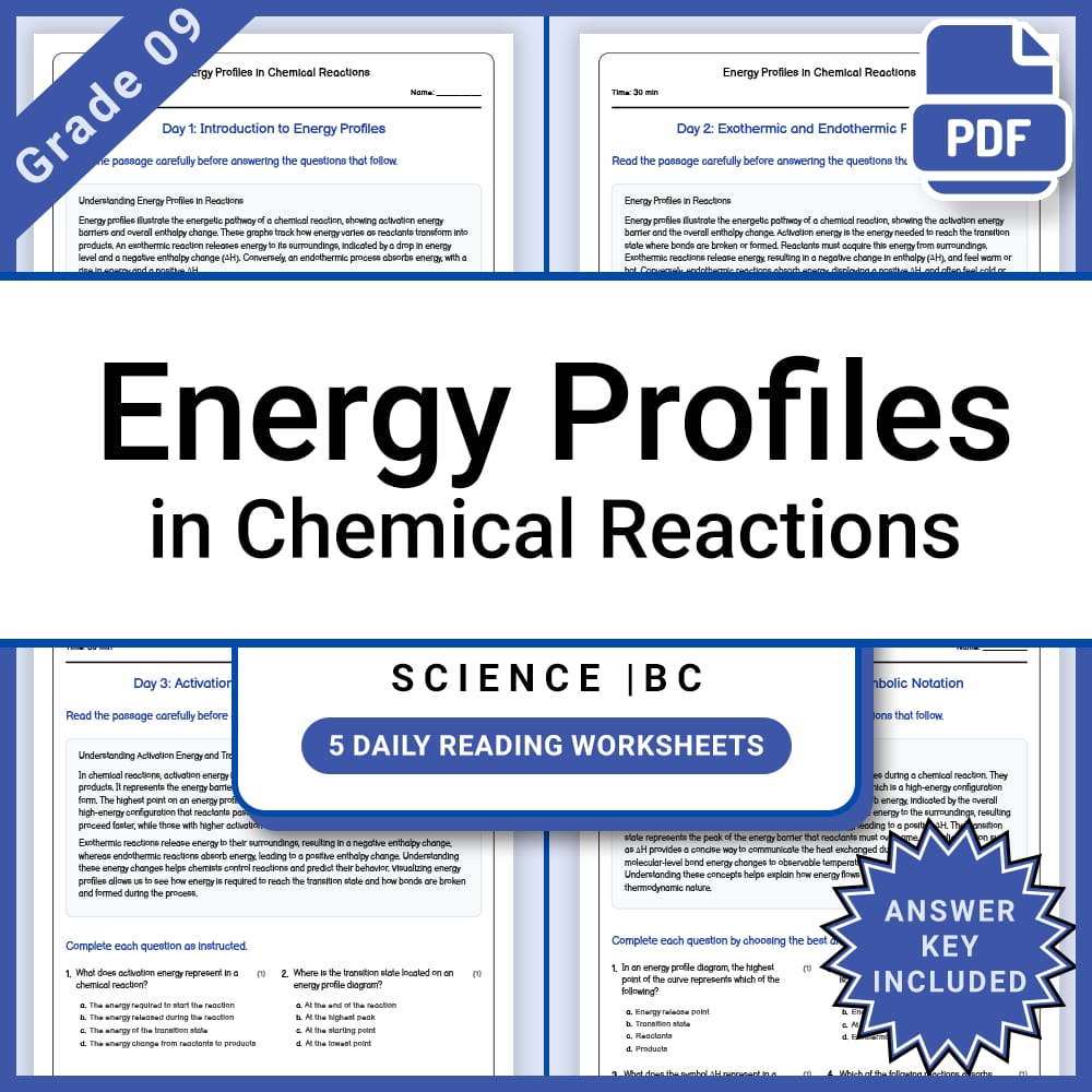 Grade 9 Science Lesson Group BC Framework | Chemistry, Physics, and More — included worksheet 8