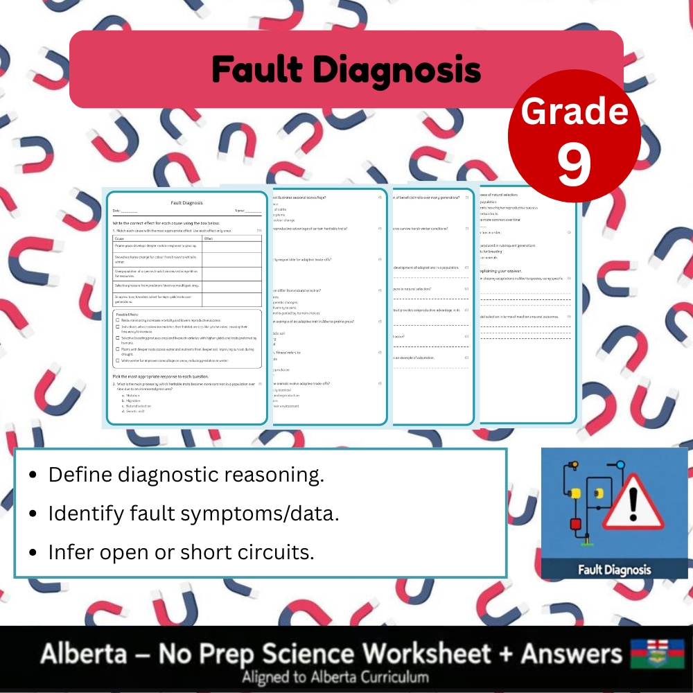 Grade 9 Science Worksheet Bundle | Genetics, Chemistry & Physics Concepts — included worksheet 16