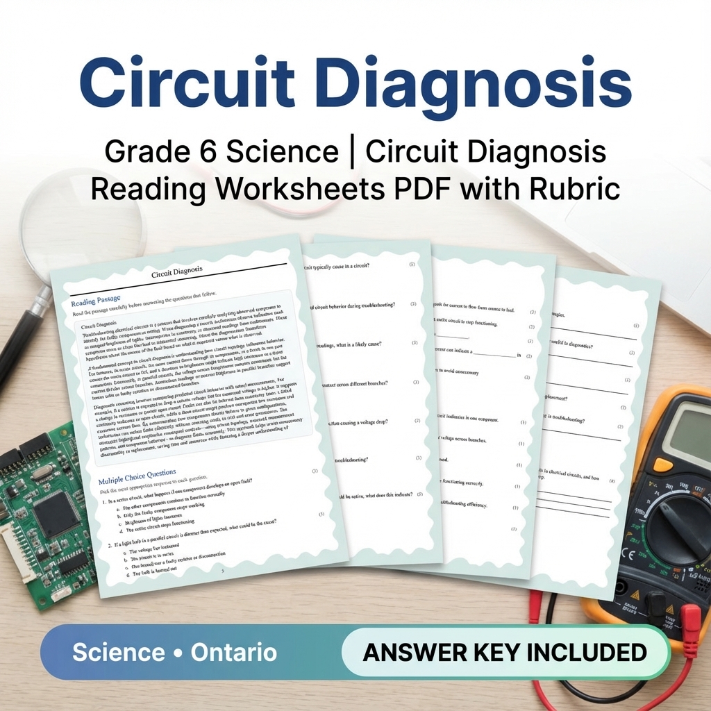 Grade 6 Science – Ecology, Circuits, Astronomy & More (PDF + Answer Key ) — included worksheet 17