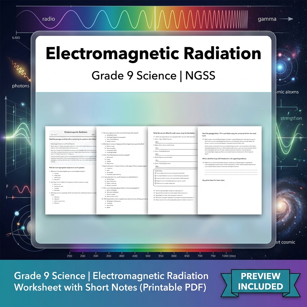 Grade 9 Science NGSS Worksheet Bundle – Comprehensive Year-Long Assessment Pack — included worksheet 19
