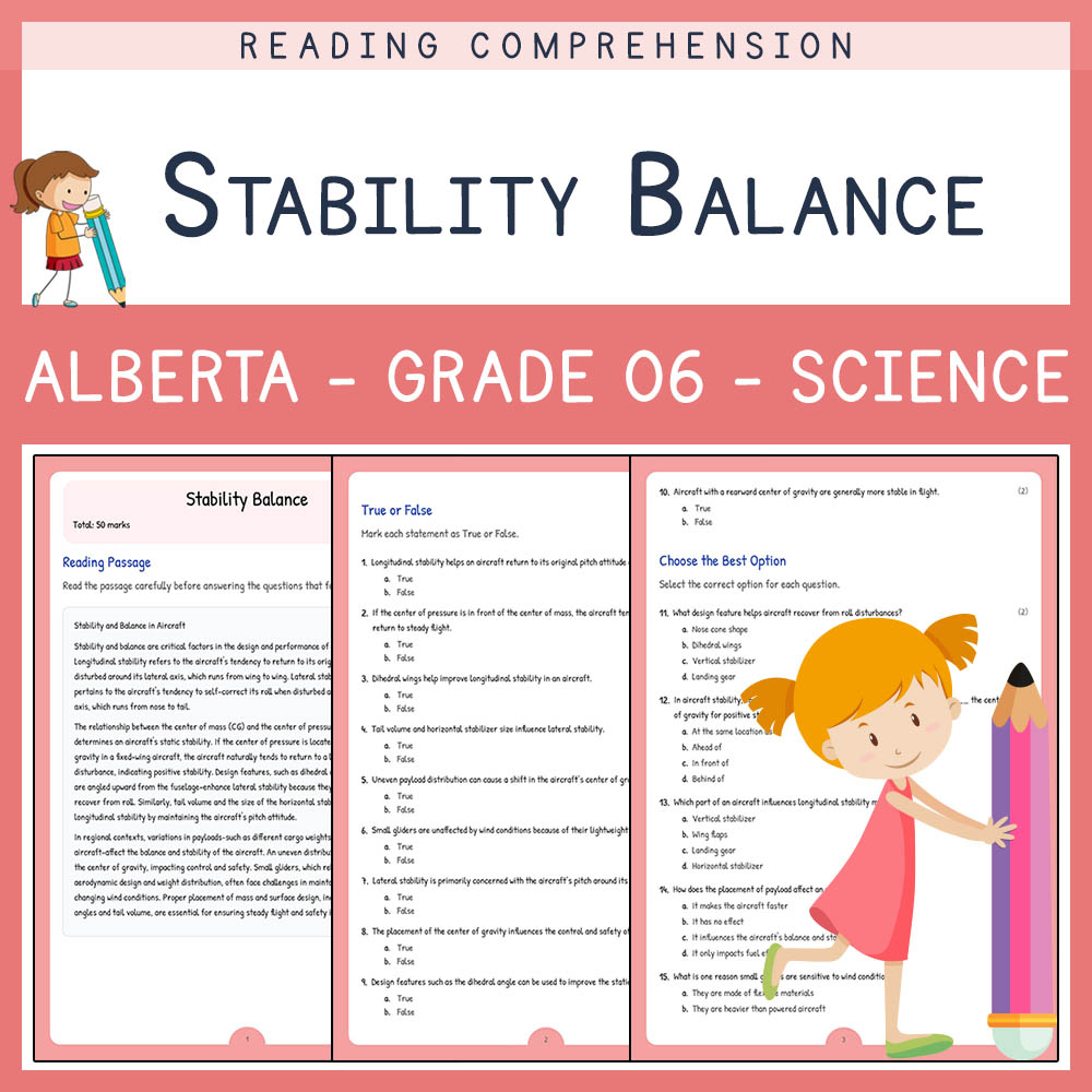 Grade 6 Science worksheet elena worksheet — Grade 6 Science Assessment | Stability Balance Worksheet | Alberta Standards —…
