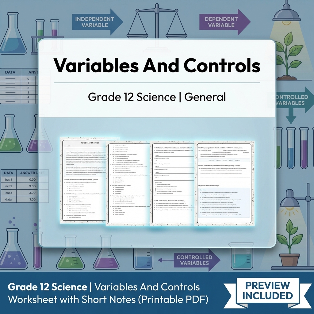 Grade 12 Evidence-Based Scientific Modeling Science Full-Year Bundle: General — included worksheet 10