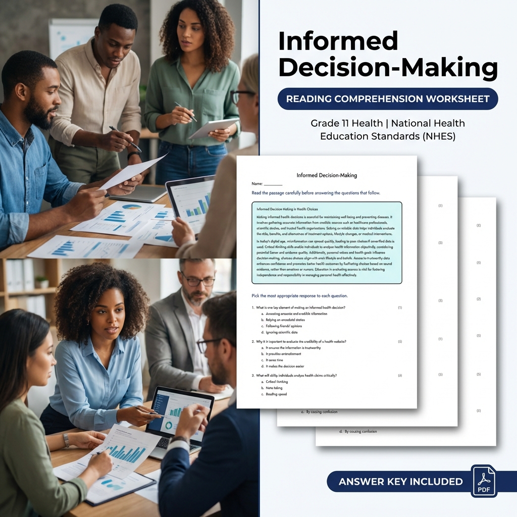 Grade 11 Health  Access to Valid Health Information & Services Worksheet Pack  — included worksheet 3