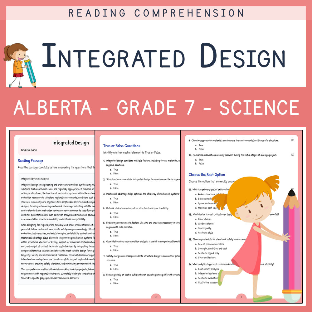 Grade 7 Science worksheet elena worksheet — Grade 7 Science | Integrated Design | Alberta Standard — page 1