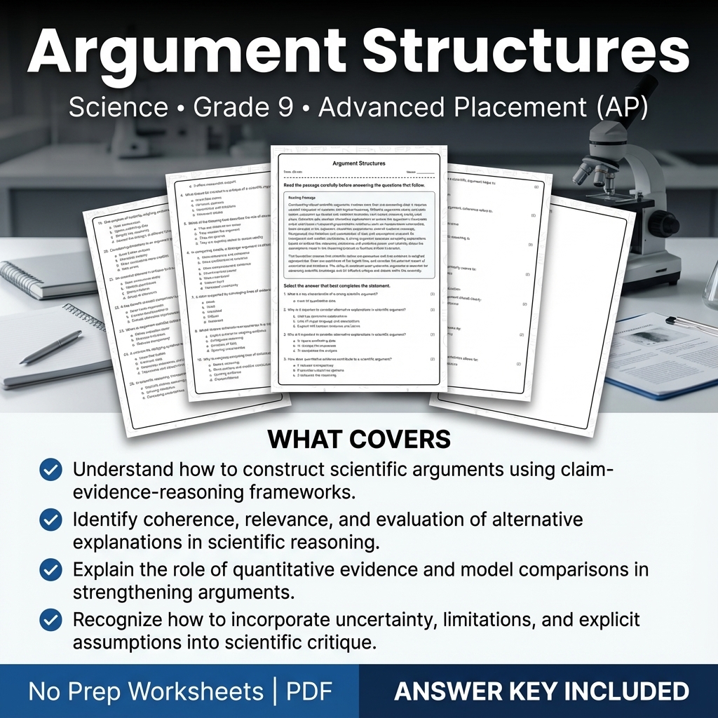Grade 9 Science Worksheets Bundle | Physics, Earth Science & Biology  — included worksheet 14