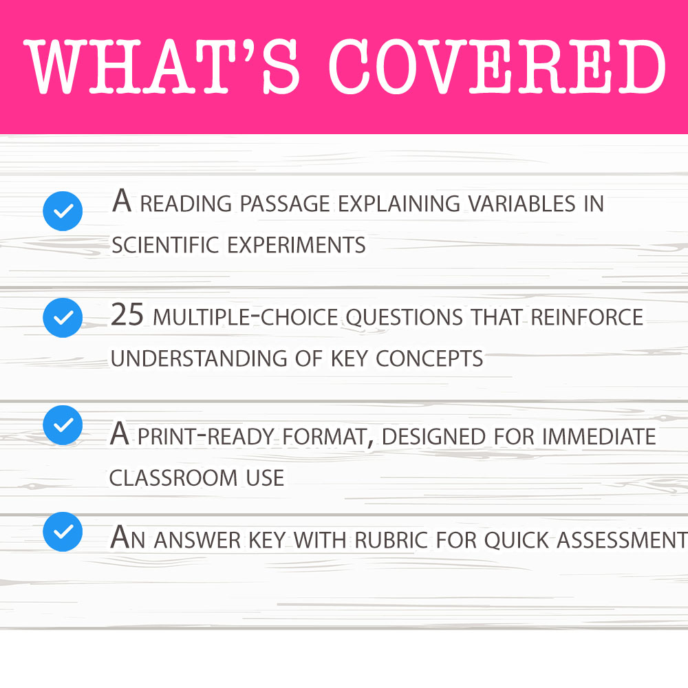 Grade 6 Science worksheet mcq paper worksheet — Grade 6 Science — Understanding Variables Worksheet for Mastery — page 2