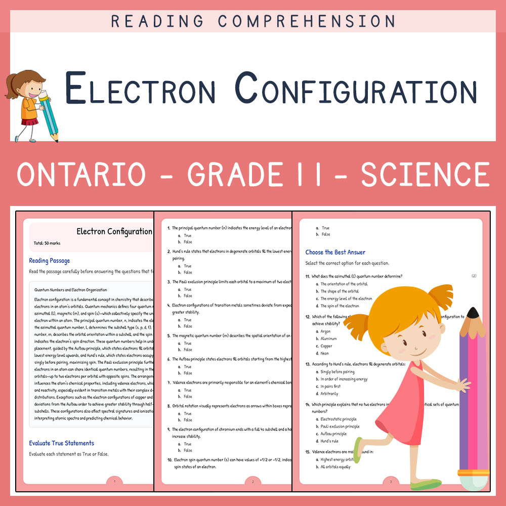 Grade 11 Science worksheet elena worksheet — Grade 11 Science | Electron Configuration Worksheet Elena | Ontario Standard…