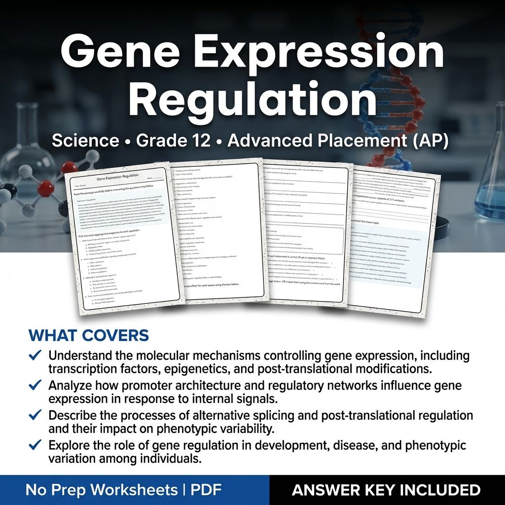 Grade 12 Science Unit Worksheet Bundle – Cell Biology, Genetics & Ecology — included worksheet 5