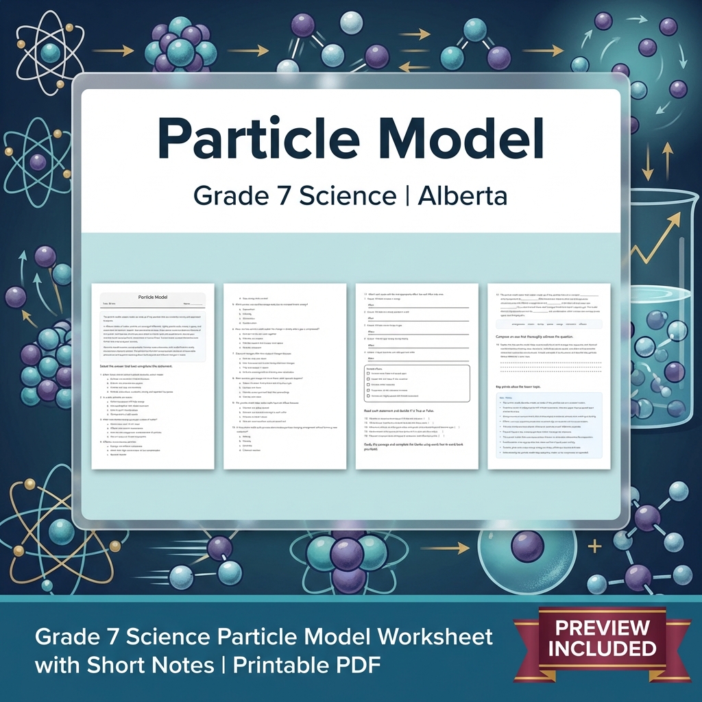 Grade 7 Science | Matter & Chemical Change UNIT Worksheet Bundle  — included worksheet 7