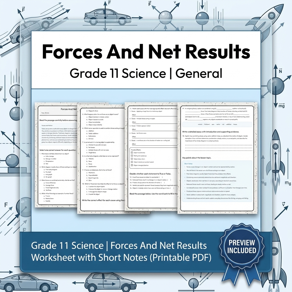 Grade 11 Science Modeling and Evidence Full-Year Bundle: General Framework — included worksheet 14