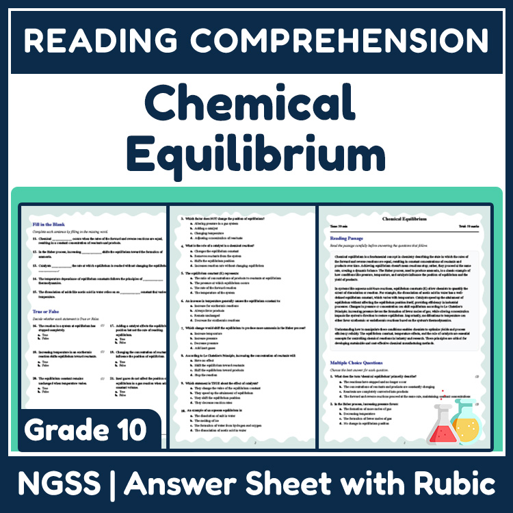 Grade 10 Science reading worksheets worksheet — 10th Grade Science | Chemical Equilibrium Reading Worksheets (PDF & Rubric…