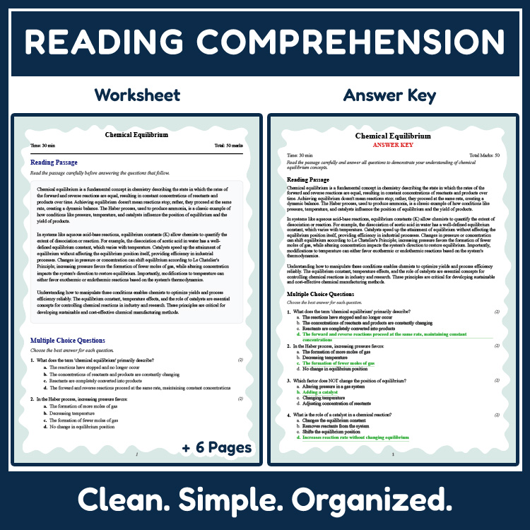 Grade 10 Science reading worksheets worksheet — 10th Grade Science | Chemical Equilibrium Reading Worksheets (PDF & Rubric…