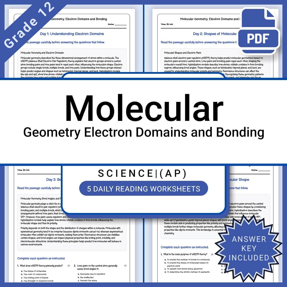 Grade 12 Science AP Full Year Bundle – Biology, Physics, Earth & Chemistry — included worksheet 19