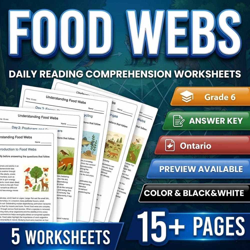 Grade 6 Science Full Year Bundle – Ontario Daily Reading Worksheets — included worksheet 21