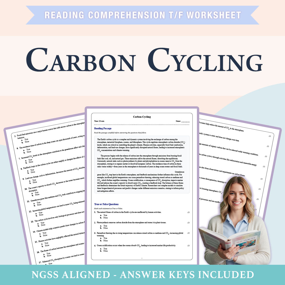 Grade 10 Science reading comprehensions true or false worksheet worksheet — 10th Grade Science | Carbon Cycling Worksheet…