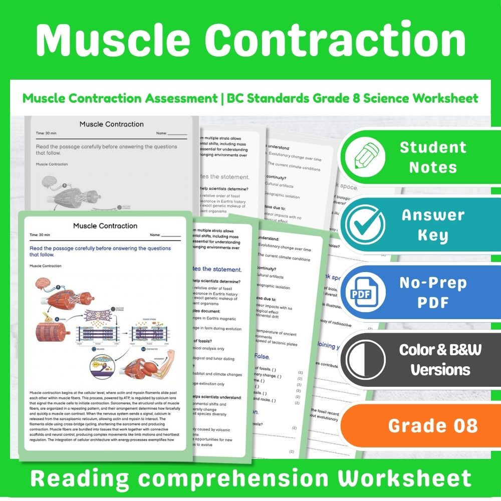 Grade 8 Science – Cell Structure & Function Assessment | Standards-Aligned Unit — included worksheet 8