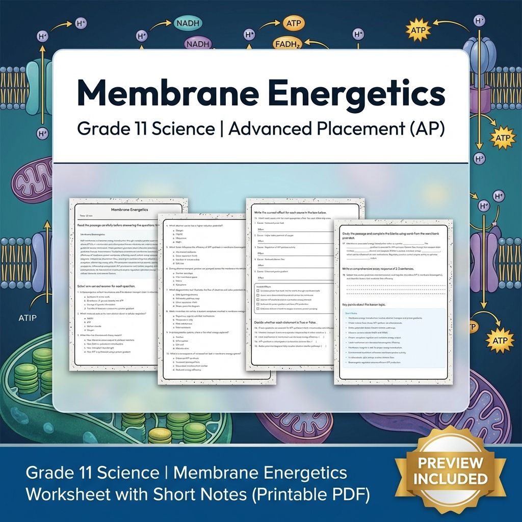 Grade 11 Science Worksheet Bundle Advanced Concepts & Scientific Reasoning (PDF) — included worksheet 20